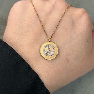 Diamond Peace Sign Necklace